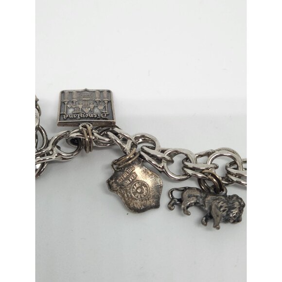 Sterling Silver 15 Charm Bracelet Disney Bambi Tinkerbell California San Fran - Picture 7 of 10